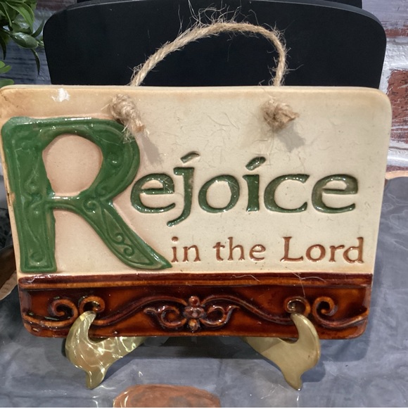 “3/$15” - Ceramic Crafted - Rejoice in the Lord - Very Gently Used - Picture 2 of 6